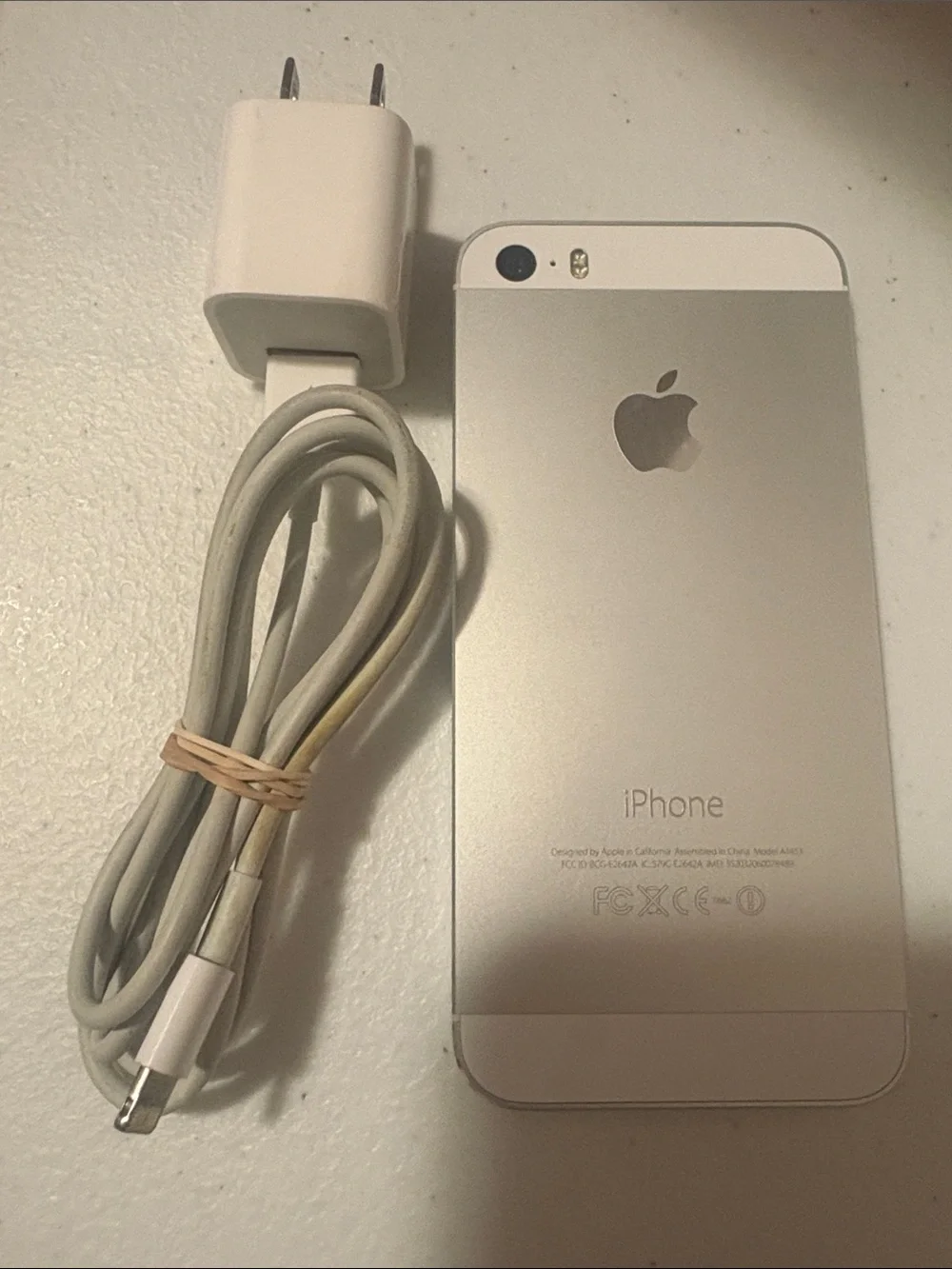 Apple iPhone 5s in Silver with White Lightning Cable and Wall Adapter Sprint